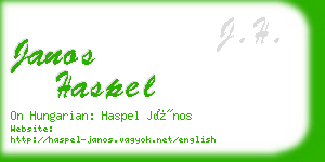 janos haspel business card